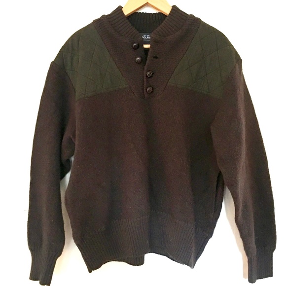 Woolrich Sweaters | Vtg Woolrich Pockets Green Brown Wool Sweater | Poshmark